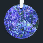 Ornamento Foto floral azul roxa-azul romântica azul<br><div class="desc">Linda manhã de Primavera com o cheiro de Lilases no ar - Lilases roxos profundos - foto de H Cooper</div>
