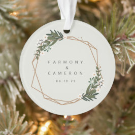 Ornamento Foto Geométrica Recém-Feita Nosso Primeiro Natal