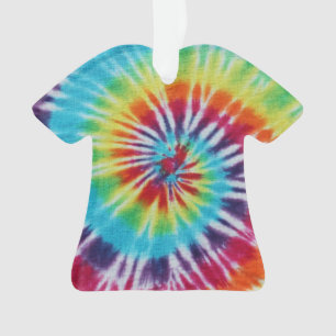 Ornamento Foto Legal do Rainbow Spiral Tie Dye