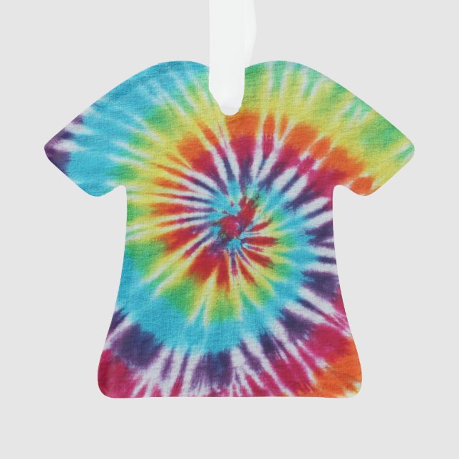 Ornamento Foto Legal do Rainbow Spiral Tie Dye (Frente)