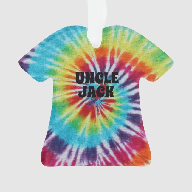 Ornamento Foto Legal do Rainbow Spiral Tie Dye Personalizada (Frente)