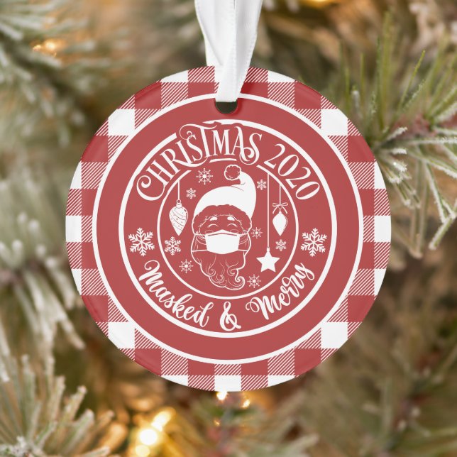 Ornamento Foto mascarada de Natal de 2020 (Árvore)