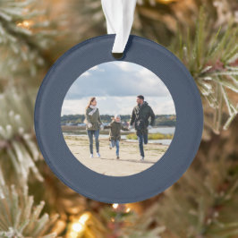 Ornamento Foto personalizada clássica do Herringbone de mari