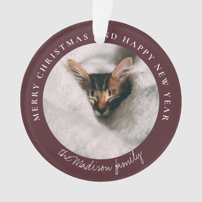 Ornamento Foto Personalizada Clássica Houndstooth (Frente)