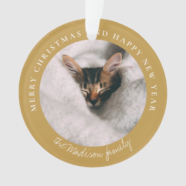 Ornamento Foto Personalizada Clássica Houndstooth (Frente)