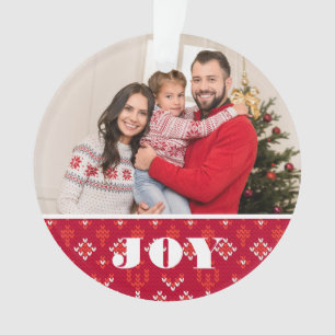 Ornamento Foto Personalizada da Família de 2 Lados - Natal 
