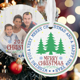 Ornamento Foto personalizada da família natalícia