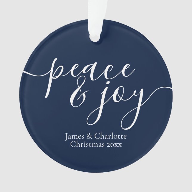 Ornamento Foto Personalizada Da Paz Moderna E Do Natal De Al (Frente)