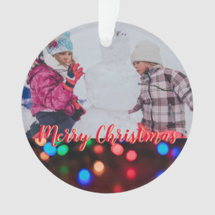 Ornamento Foto personalizada das luzes de Natal