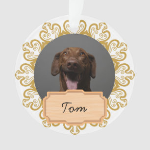 Ornamento Foto personalizada de cachorro de natal elegante