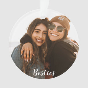 Ornamento Foto Personalizada de Melhores Besties para Amigos