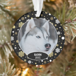 Ornamento Foto personalizada do animalzinho no Natal nas flo