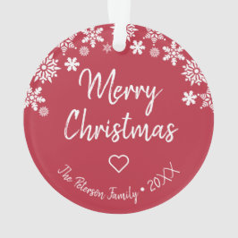 Ornamento Foto personalizada dos flocos de neve de Natal Fel