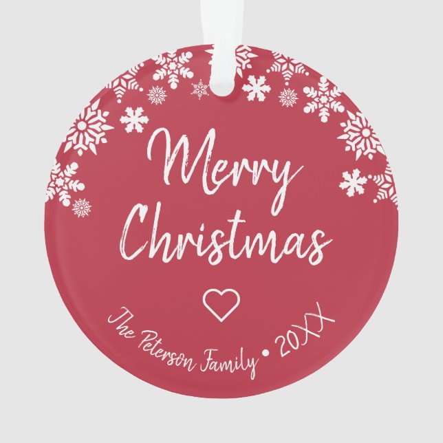 Ornamento Foto personalizada dos flocos de neve de Natal Fel (Verso)