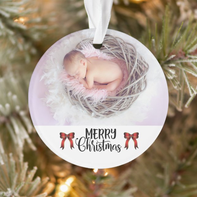 Ornamento FOTO PERSONALIZADA Feliz Natal (Árvore)