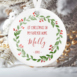 Ornamento Foto personalizada Pet Primeiro Natal em Nova Casa