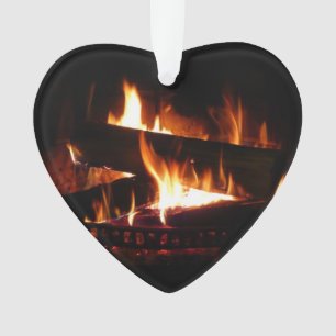 Ornamento Fotografia da cena de inverno quente em lareira