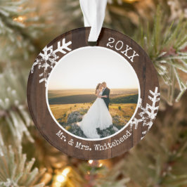 Ornamento Fotografia de Casamento Rústico no Natal
