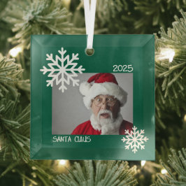 Ornamento Fotográfico em Floco de Neve