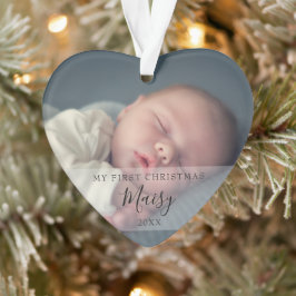 Ornamento Fotos de Bebê e Nome Primeiro Natal