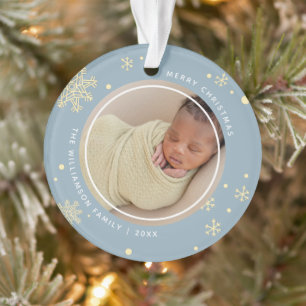 Ornamento Fotos do Floco de Neve Moderno 2