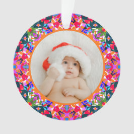 Ornamento Fotos Personalizadas Feliz Natal Moderno Colorido