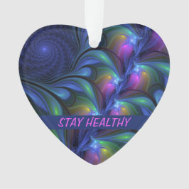 Ornamento Fractal verde cor-de-rosa Abstrato azul-colorido