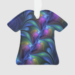 Ornamento Fractal verde cor-de-rosa Abstrato azul-colorido