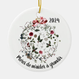 Ornamento francês personalizável para professores