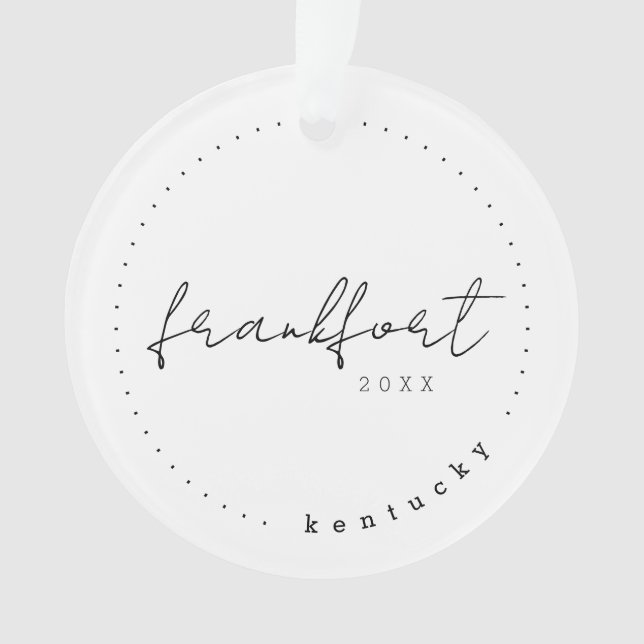 Ornamento Frankfort, Kentucky KY Viagem Estados Unidos (Frente)