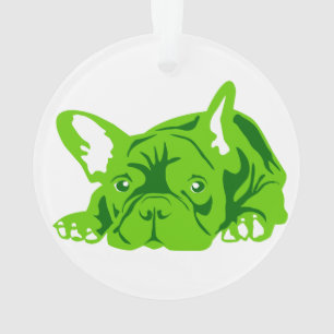 Ornamento Französische Bulldogge grün
