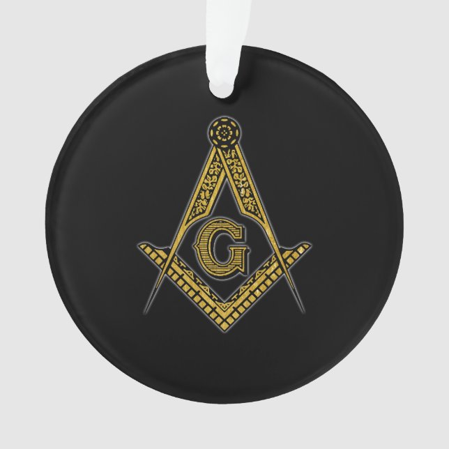Ornamento Freemason (preto & ouro) (Frente)