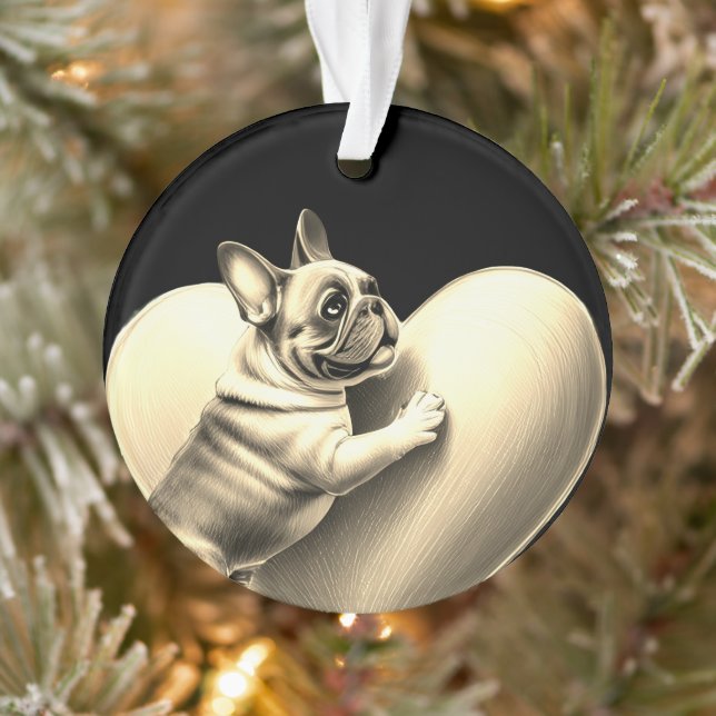 Ornamento French Bulldog I love you (Árvore)