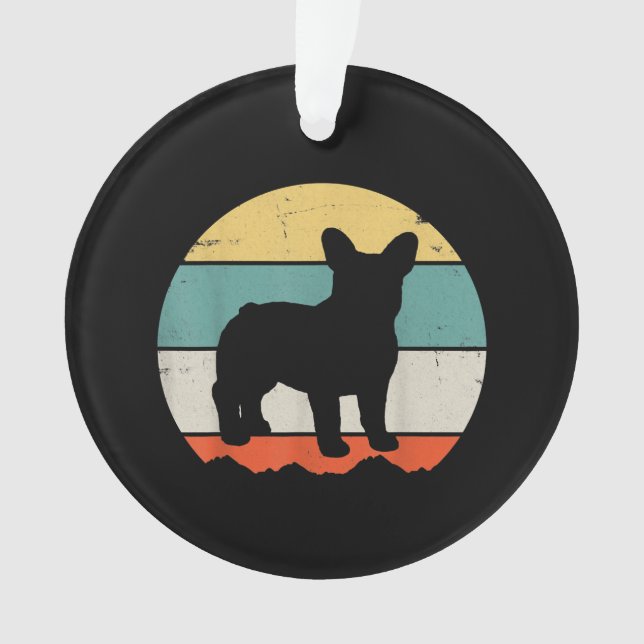 Ornamento French Gift | Presente para o Bulldog Francês Vint (Frente)