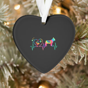 Ornamento Frenchie French Bulldog Mãe Pai Pulsação Tie Dy
