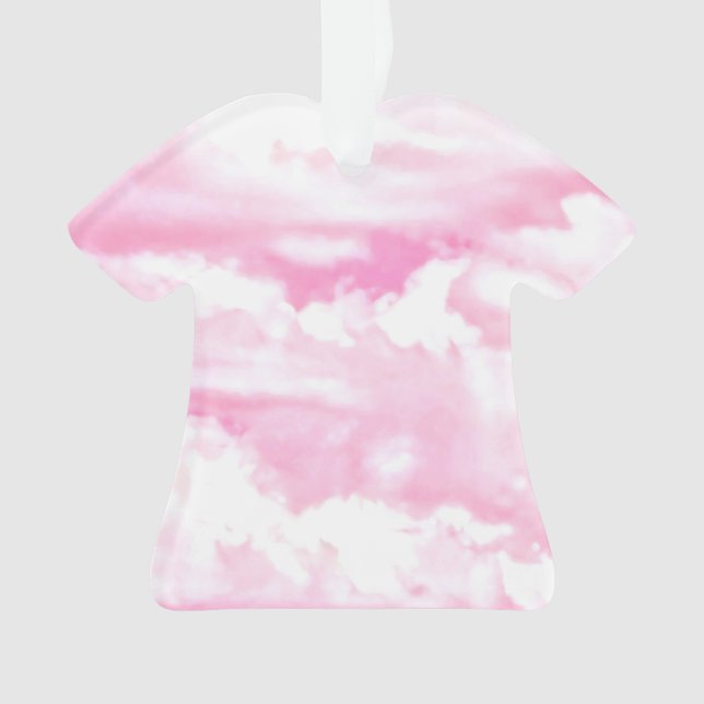 Ornamento Fundo de Moda das Nuvens Rosa (Frente)