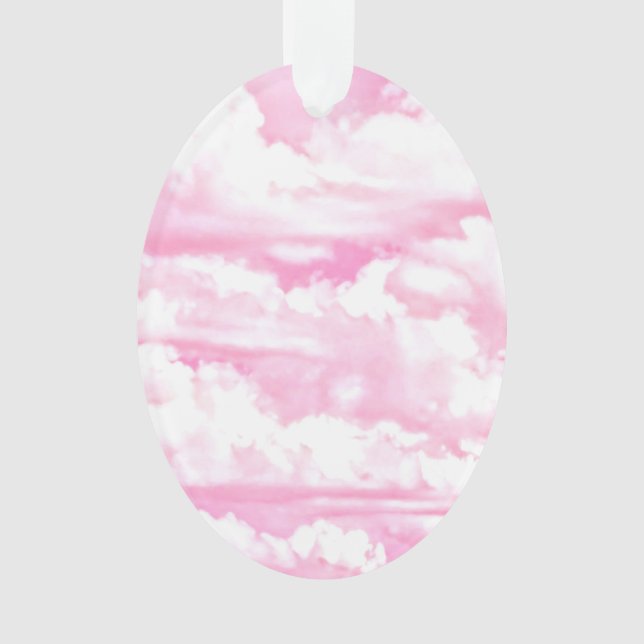 Ornamento Fundo de Moda das Nuvens Rosa (Frente)