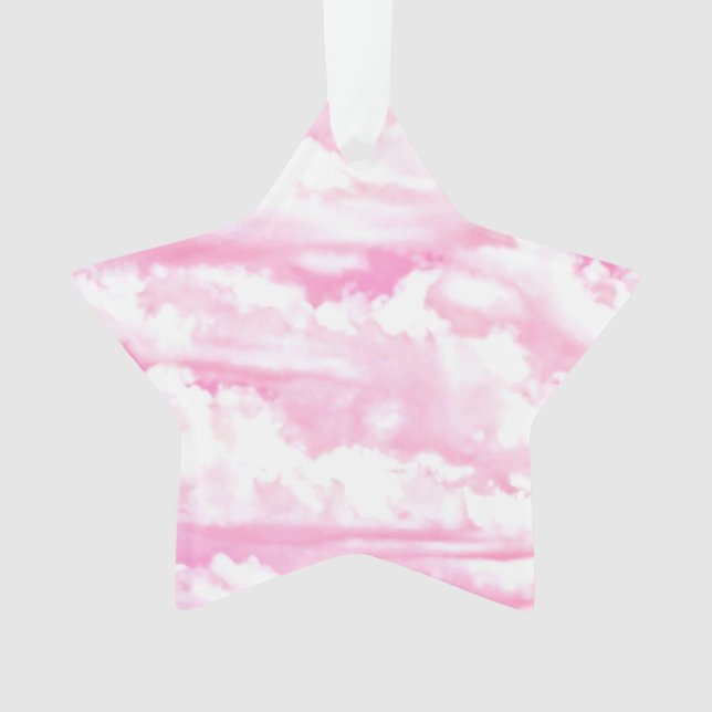 Ornamento Fundo de Moda das Nuvens Rosa (Frente)