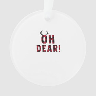 Ornamento Funny Attitude Oh Dear Plaid Deer Acrylic Ornament