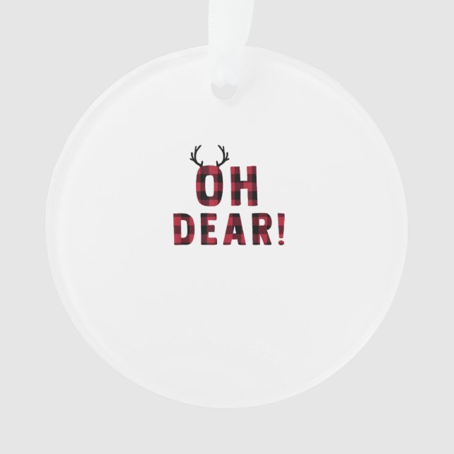 Ornamento Funny Attitude Oh Dear Plaid Deer Creative Design (Frente)