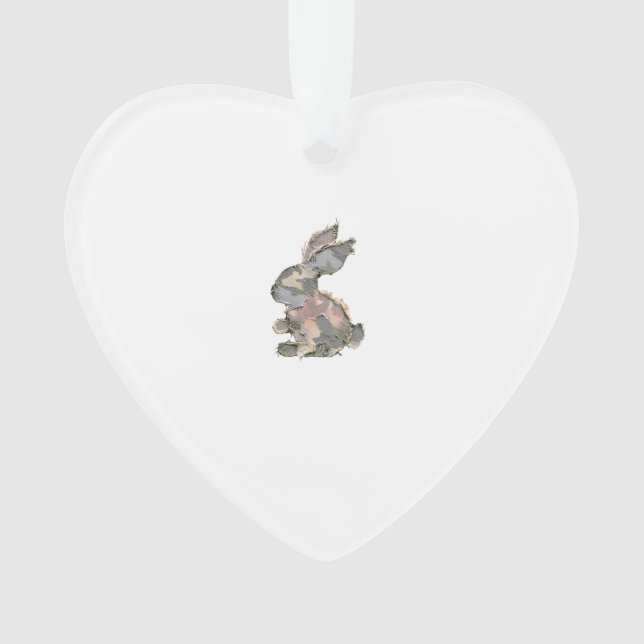 Ornamento Funny Bunny Crochet Patchwork Camo Rabbit Happy Ea (Frente)