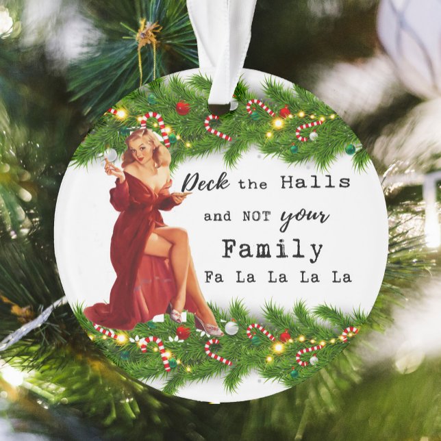 Ornamento Funny Christmas Ornament Retro Best Friend Deck (Criador carregado)