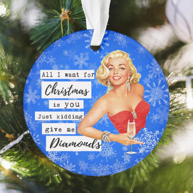 Ornamento Funny Christmas Ornament Retro Best Friend Diamond (Criador carregado)