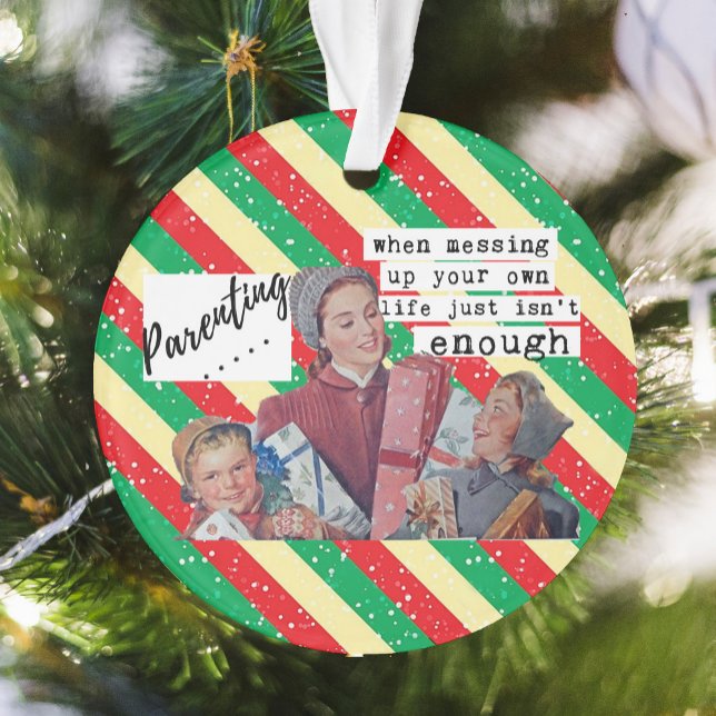 Ornamento Funny Christmas Ornament Retro Best Friend Parent (Criador carregado)
