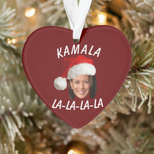Ornamento Funny Kamala Harris Face Papai Noel Natal
