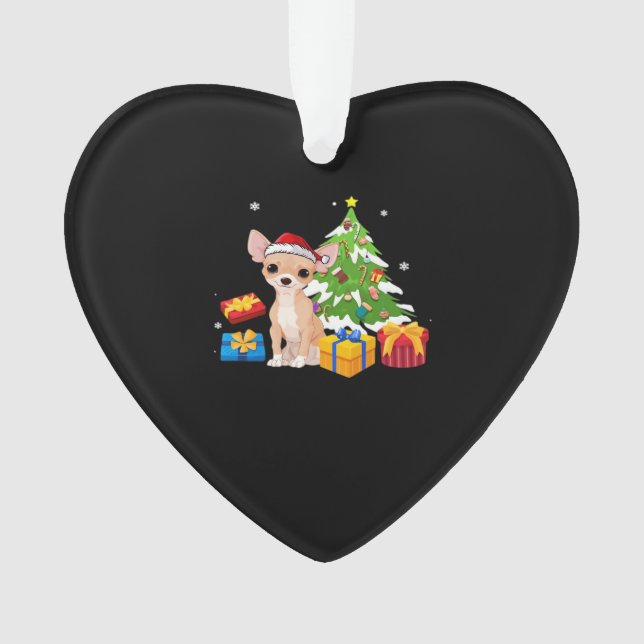 Ornamento Funny Santa Chihuahua Dog Christmas Tree Gifts Xma (Frente)