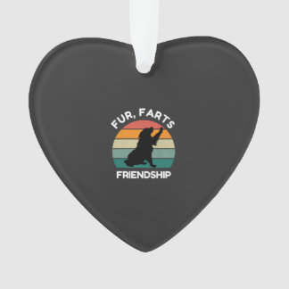 Ornamento Fur, Farts, Friendship - Funny Dog Lover Retro