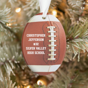 Ornamento Futebol de Oval de Nomes Personalizados