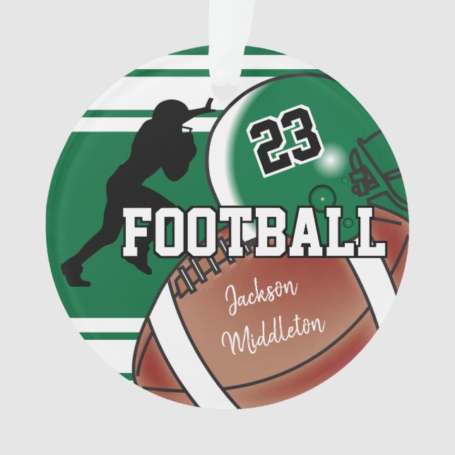 Ornamento Futebol personalizado verde escuro (Frente)
