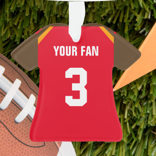 Ornamento Futebol Red, Ornament Pewter & Orange Jersey